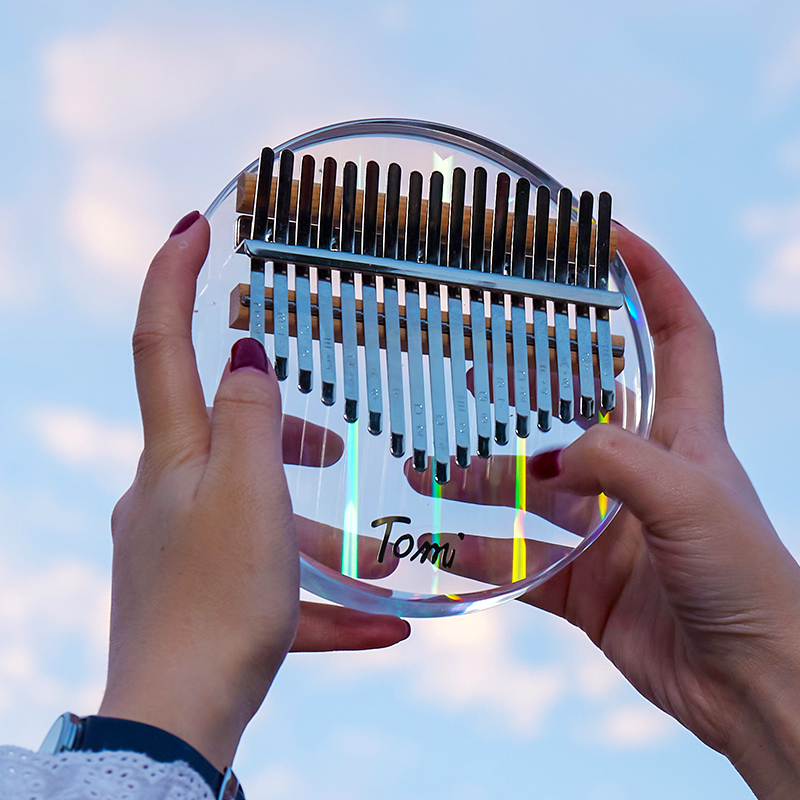 拓米17水晶圆形拇指琴kalimba