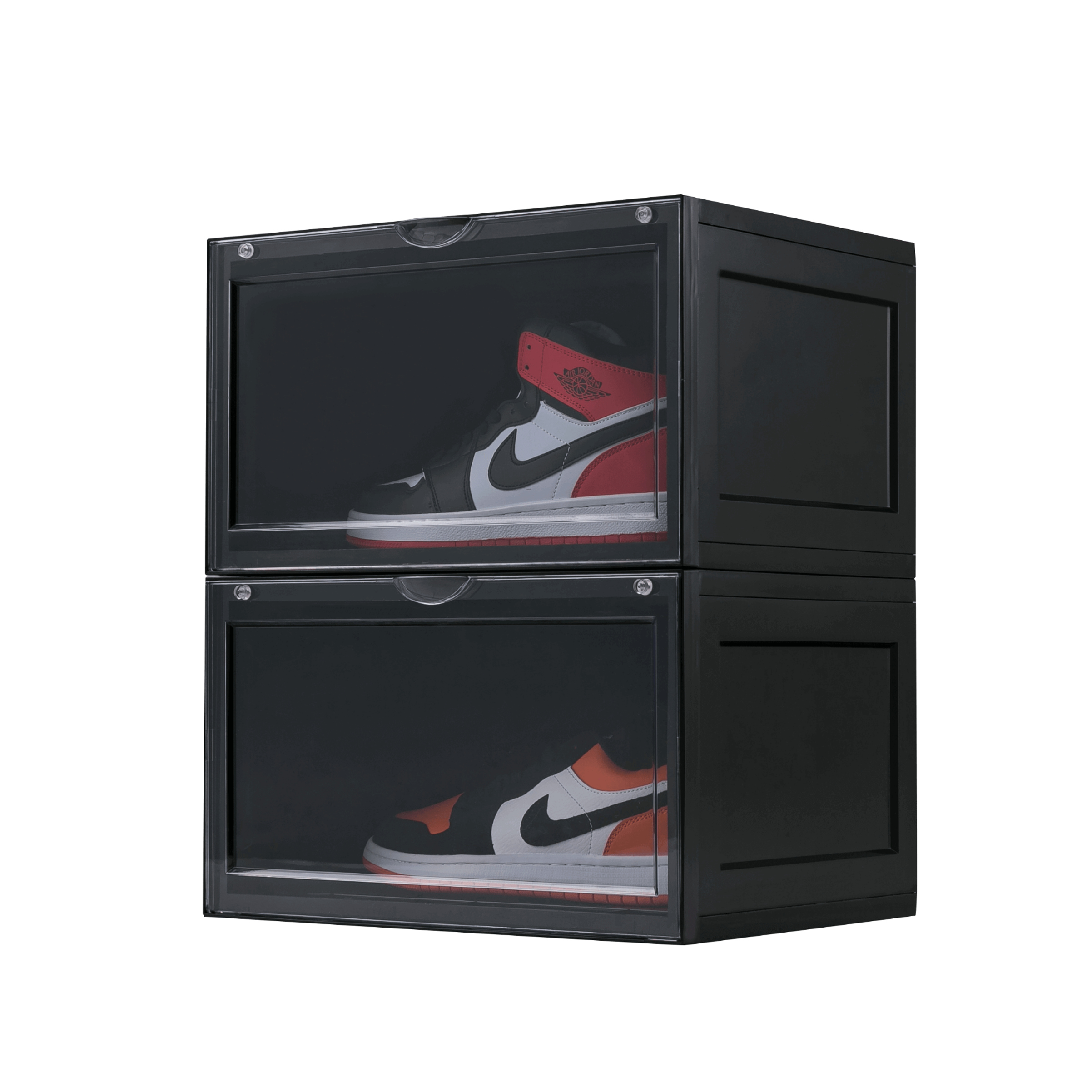 黑色鞋盒加厚收纳黑色球鞋收藏亚克力收藏防尘家用