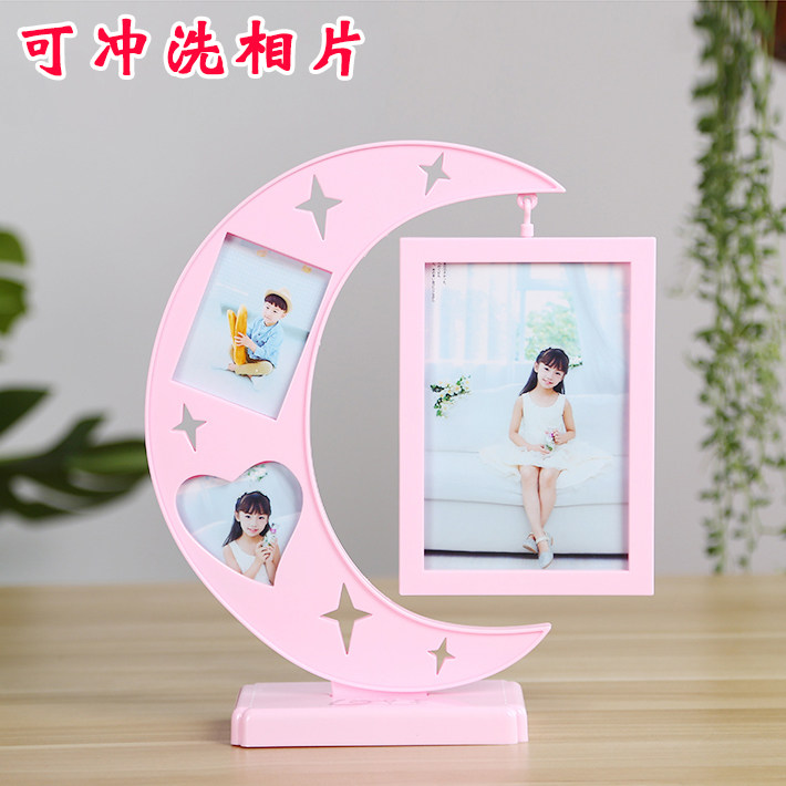 可爱卡通组合相框6寸3寸宝宝相架制作创意儿童相片冲洗多框摆台