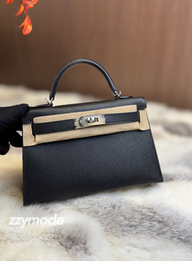 ZZYMODENoir 89黑色 迷你凯莉包 miniKL 二代 Epsom皮 银扣PHW
