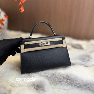 ZZYMODENoir 89黑色 迷你凯莉包 miniKL 二代 Epsom皮 银扣PHW