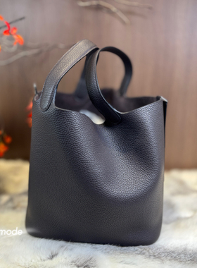 26cm菜篮子picotin手工蜡线订制乌木色原厂TC皮18cm水桶包