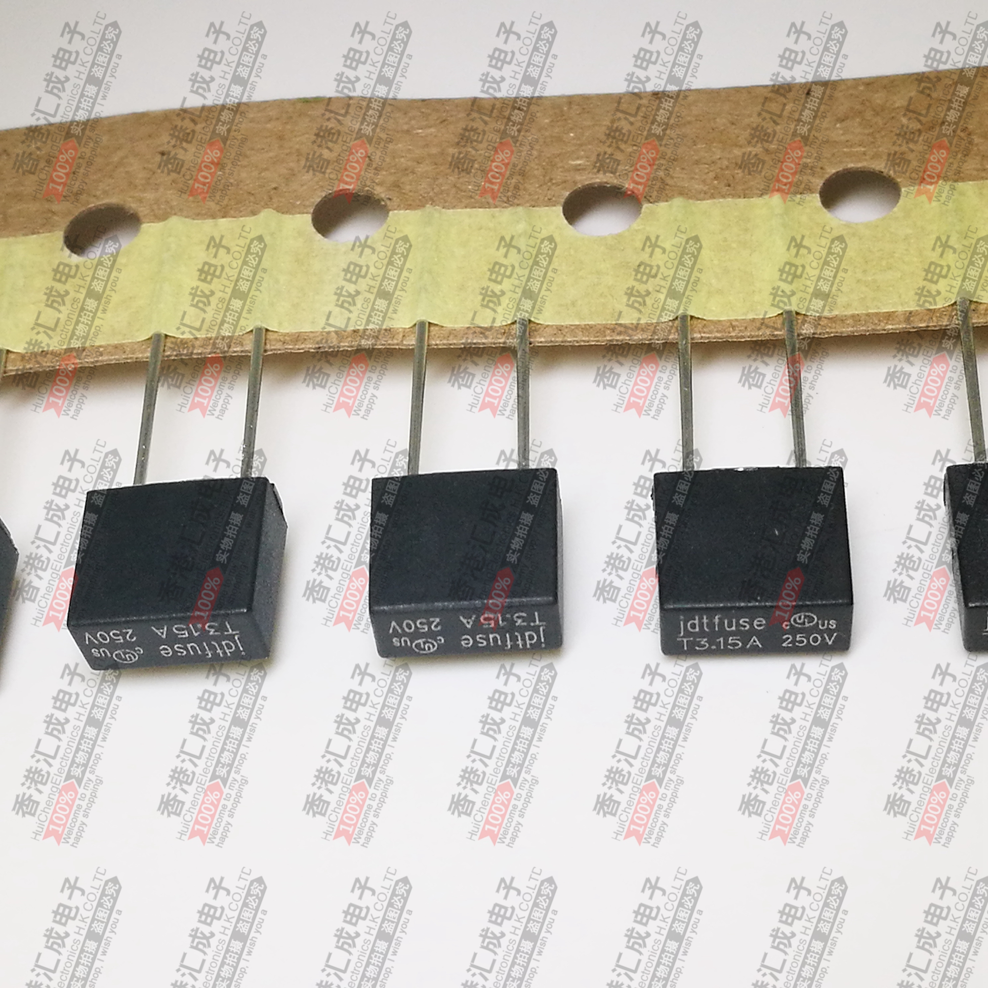 3.15A 250V T3.15A 5.08mm 8X8X4mm 慢断熔断保险丝TE5塑封 原装