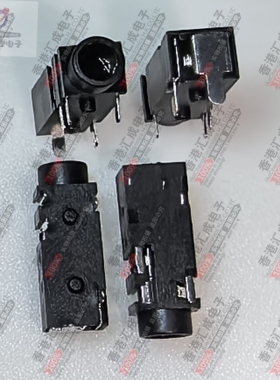 PJ-328A0-B 3.5MM 耳机座 黑色5脚3级脚W17xD6xH5 音频连接器原装