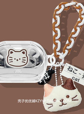 适用于JBL Soundgear Clips琉璃扣耳夹式蓝牙耳机透明保护套JBL Clips琉璃扣耳机套可爱猫咪防摔防刮透明软壳