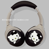 索尼xm3头梁套适用Sony 卡通硅胶软壳 蓝牙耳机保护壳索尼xm5耳帽索尼xm4外壳黑白款 索尼WH 1000xm6头戴式