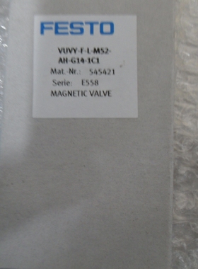 FESTO电磁阀 545421 VUVY-F-L-M52-AH-G14-1C1现货实物图