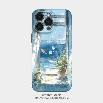 海屿拾光 治愈系油画适用苹果iphone17手机壳华为pura70小米15荣耀x50红米k80高级感小众vivox200软一加ACE5