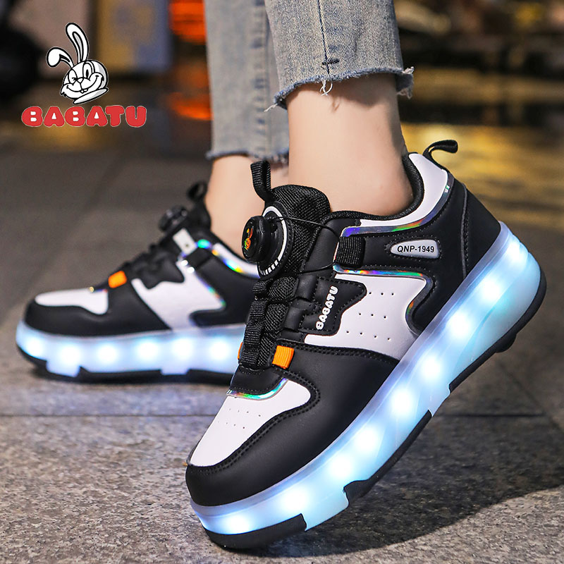 芭芭兔儿童暴走鞋四轮带灯