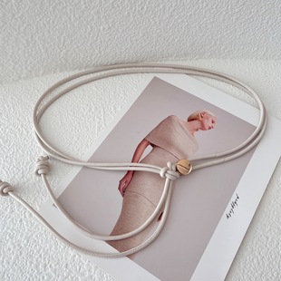 腰带女细装 秋冬皮绳腰绳黑色皮带 饰配大衣裙子毛衣羽绒服2024新款