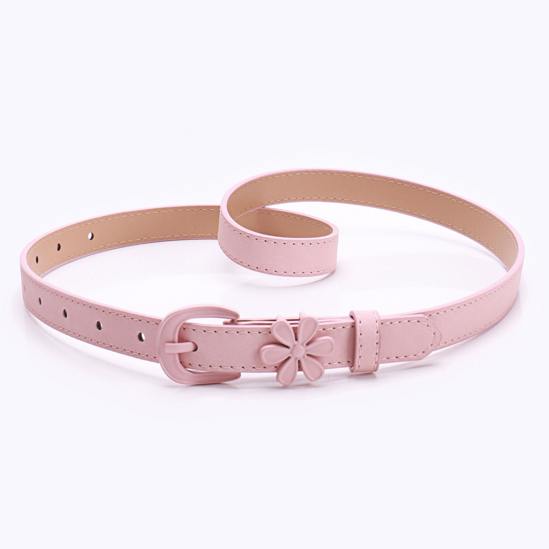 新款清新甜美风女士腰带花朵配饰针扣搭配连衣裙简约百搭装饰腰带