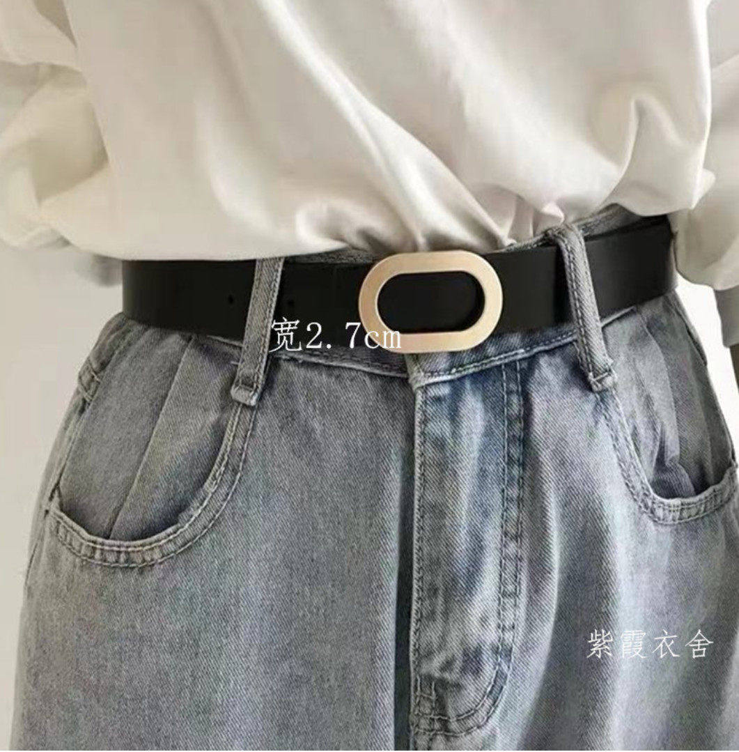 百搭皮带女复古  黑棕色腰带chic风夏季裤带装饰ins学生潮流韩范