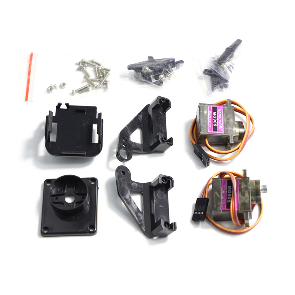 UAV FPV 멀티 로터 9G 스티어링 기어 20G 플라스틱 이중 축 짐벌 항공 사진 카메라 모델 항공기 횡단 기계