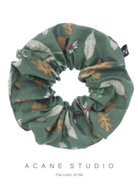 ACANE墨绿色松果小清新文艺气质可爱复古韩国日系网红大肠发圈绳