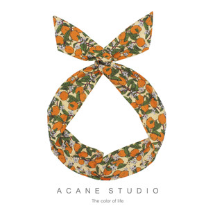 ACANE 淡黄色小柠檬可爱文艺复古气质日系韩国兔耳朵发带箍头饰品