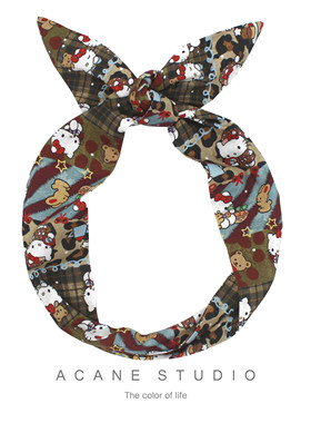 ACANE 豹纹格子斑马纹猫咪卡通可爱复古小清新日系韩国宽发带头饰