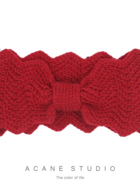 ACANE 毛线波浪打结文艺复古小清新秋冬季超宽保暖发带日韩头饰品