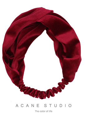 ACANE 金丝绒欧美复古文艺个性气质日韩秋冬季交叉发带箍头饰品