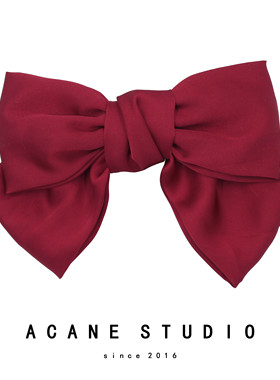 ACANE网红甜美文艺气质超仙韩国日系超大蝴蝶结丝绸弹簧发夹发卡