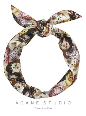 ACANE 卡其色群猫可爱复古文艺气质小清新韩国日系宽发带头饰品