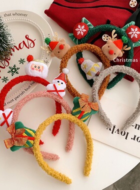 ACANE 圣诞节新年卡通可爱甜美节日文艺复古欧美日韩毛绒发箍头饰