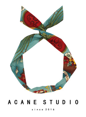 ACANE 欧美复古印花文艺小清新甜美交叉兔耳朵铁丝发带发箍头饰品