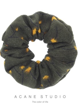 ACANE墨绿色小花灯芯绒文艺小清新复古气质韩国日系大肠发圈头饰