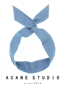 ACANE 牛仔纯色文艺气质小清新可爱复古韩国日系兔耳朵发带头饰品