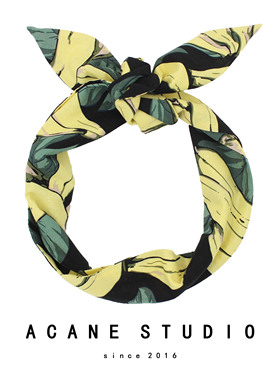 ACANE 黑底大香蕉复古文艺气质度假风欧美超宽铁丝发带箍头饰品