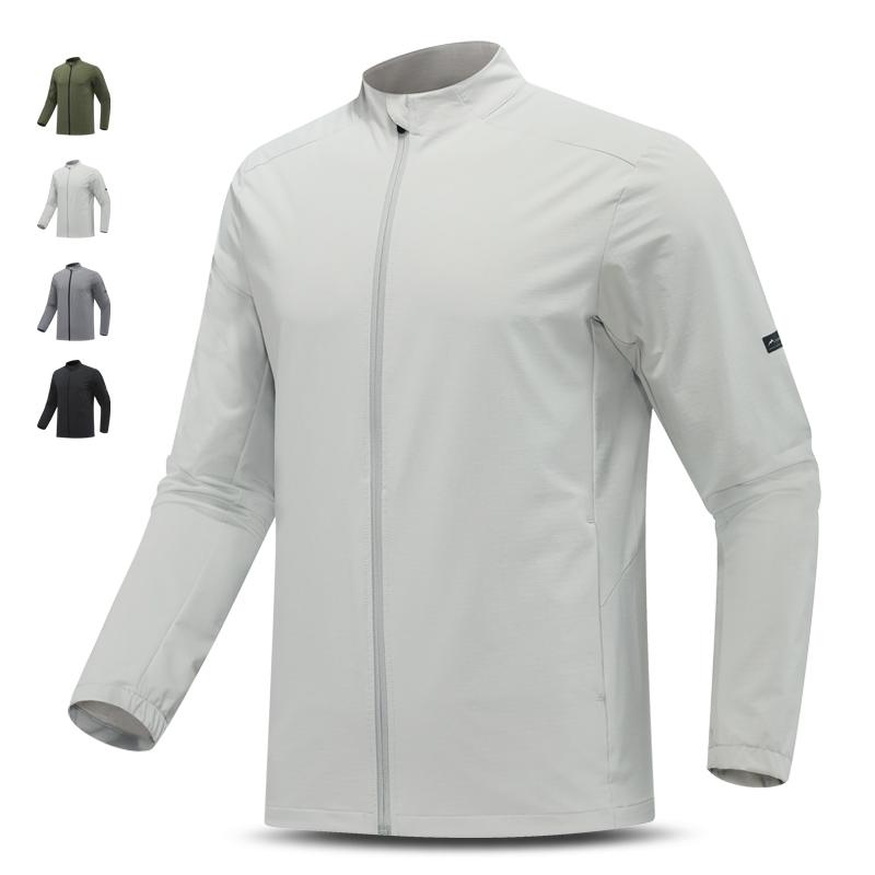 橙义家跑步拉链立领外套男