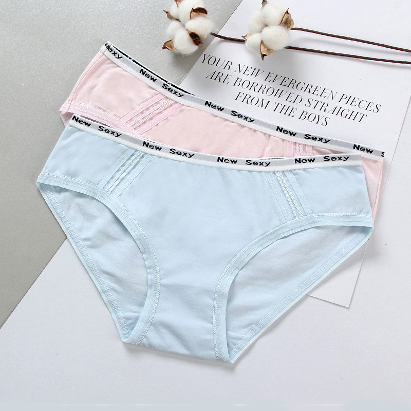 低腰少女性感字母白色款纯棉内裤