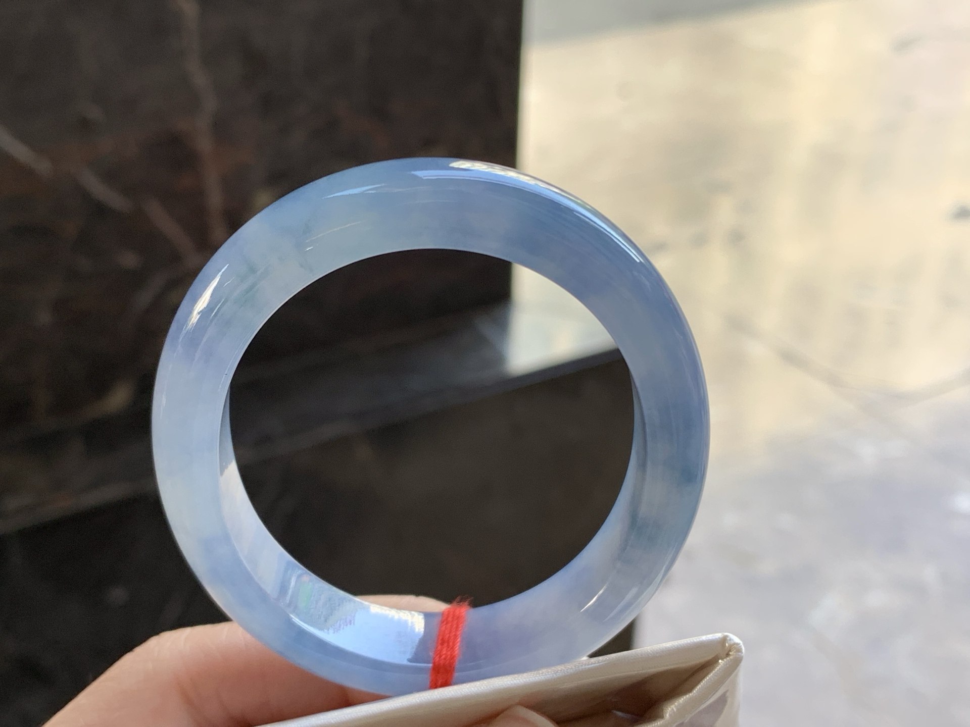 翡翠紫罗兰贵妃手镯 圈口55 正圈53可以带