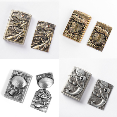 zippo煤油打火机佐罗贴章锌合金