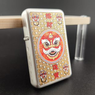 佐罗790三代包银煤油打火机银拉丝招财进宝鸿运当头国潮风醒狮彩