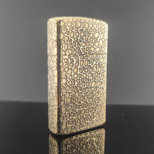 窄机纤巧机煤油打火机佐罗909原铜精雕陨石坑网纹五面雕刻定制