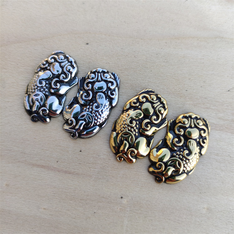 成对貔貅贴章煤油打火机个性徽章DIY配饰佐罗通用单片送胶水