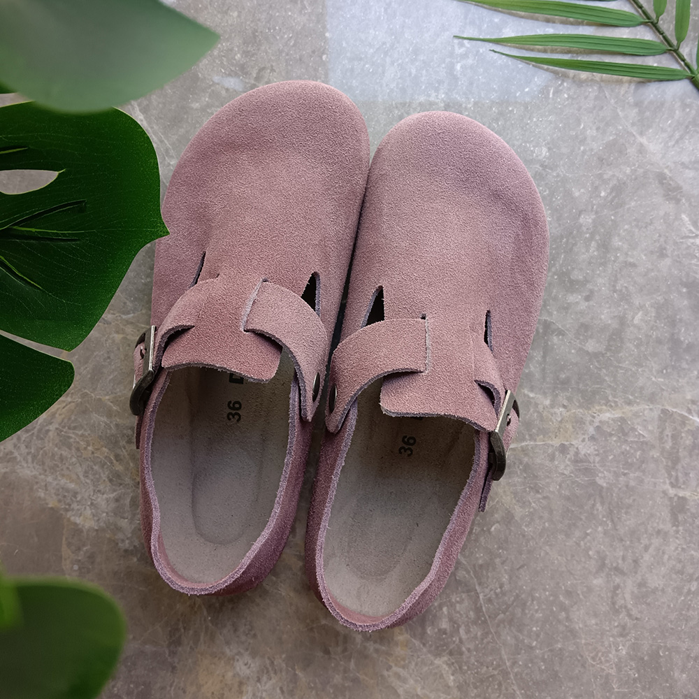 岛外DAOWAI全包四季软木圆头复古单鞋反毛牛皮休闲时尚博肯女鞋