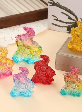 生肖马摆件水晶十二生肖生日礼物