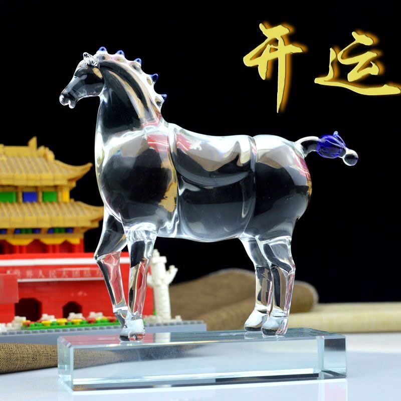 马到成功水晶马摆件十二生肖马摆件家居办公室桌面装饰品开业礼品