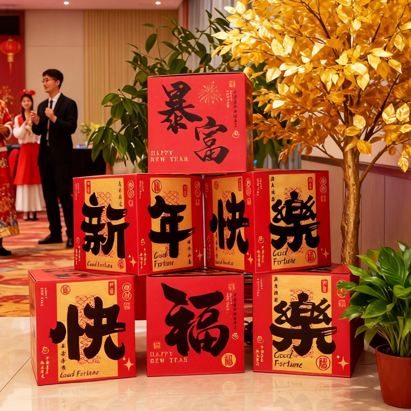 2026新年氛围装饰地堆盒马年堆堆盒堆头春节堆叠客厅大厅店面开业,节庆用品/礼品,节日装扮用品,淘宝优惠券,粉丝福利购,淘宝优惠卷