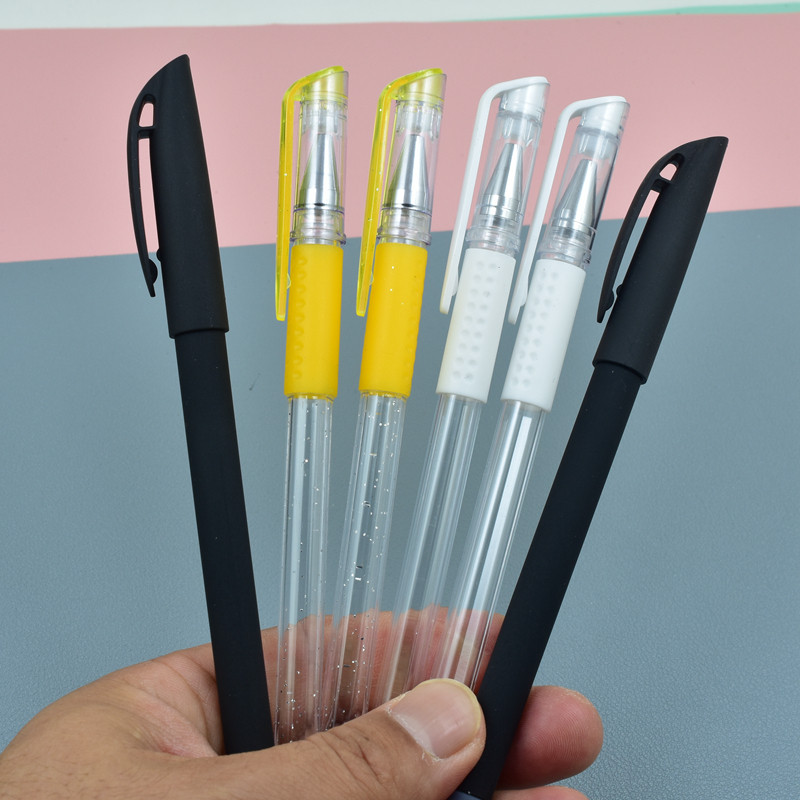 金黄/白色欧标空笔壳空笔杆中性笔笔芯替换笔管外壳通用型空笔皮.