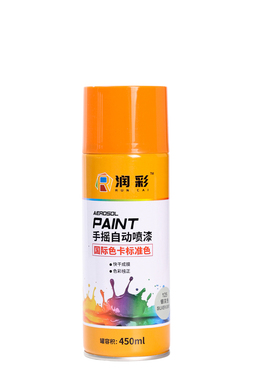 润彩手摇自动喷漆125银灰色家具金属油漆450ML