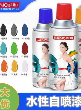 三和环保水性喷漆金属防锈漆家具改色墙面翻新白色黑色解放蓝葱绿