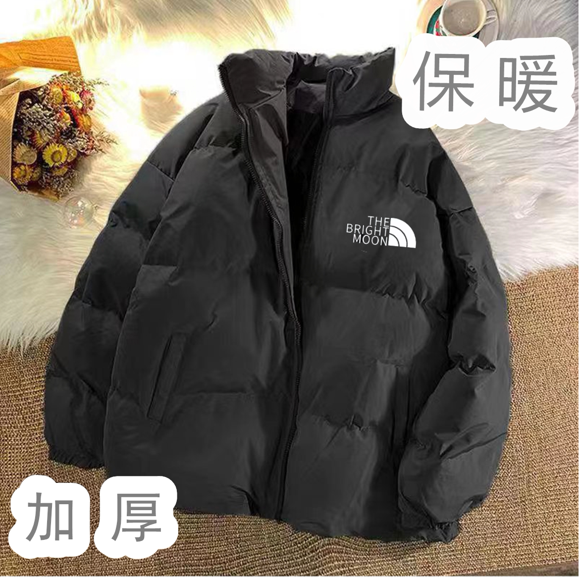 秋冬季丝棉服情侣加厚棉衣外套潮