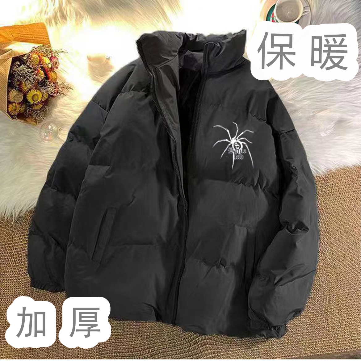 棉服情侣款秋冬季新款美式潮牌加厚棉袄冬装学生棉衣外套男上衣潮