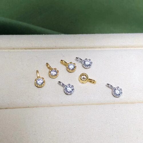 长源纯银镀金锆石小吊坠