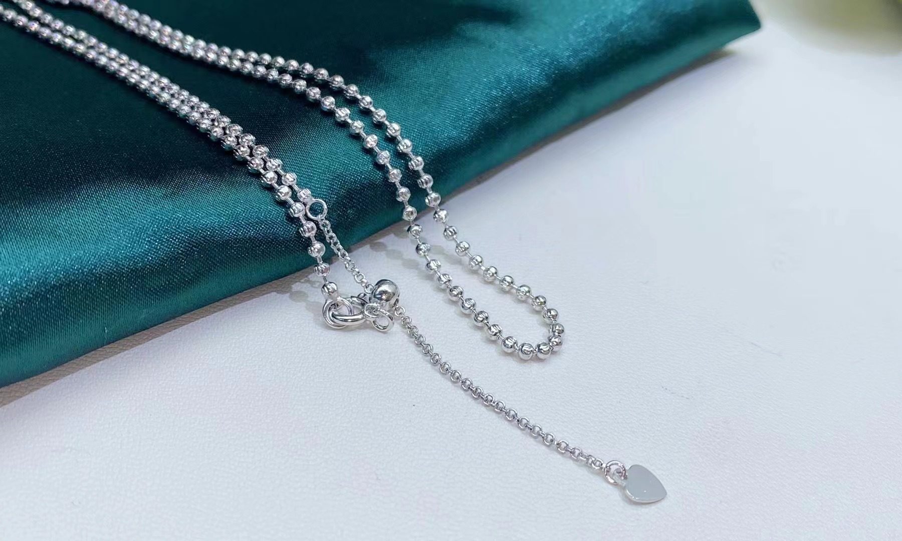 DIY配件S925纯银K金工艺银项链 新款进口2.0车花纯银可调节项链