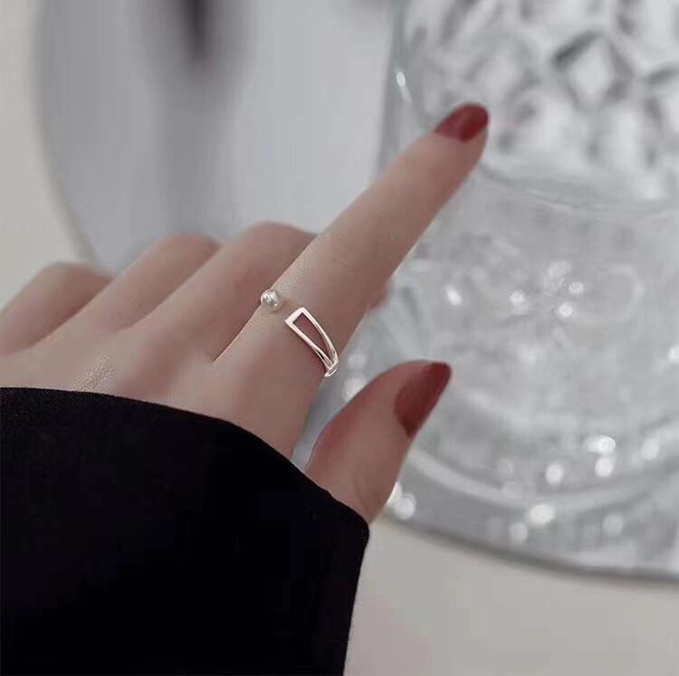 时尚风个性款戒指空托天然珍珠