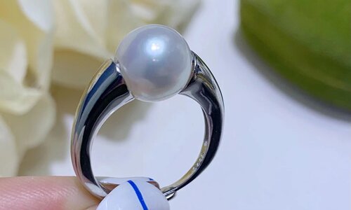 珍珠戒指天然长源纯银