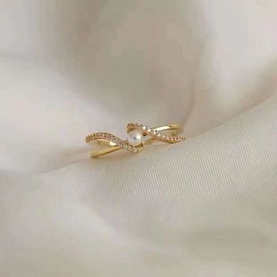 6mm圆珠 配5 DIY配件天然珍珠S925纯银时尚 缠绕调节精致戒指空托